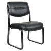 Boss Leather Sled Base Side Chair