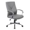 Boss LeatherPlus Executive Chair-Grey