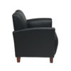 Black Bonded Leather Breeze Club Chair